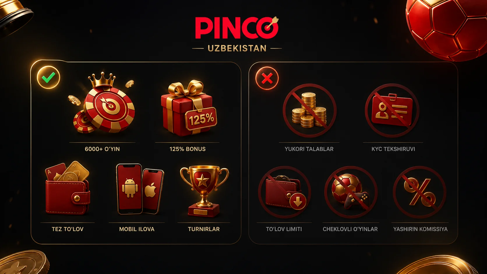 Pinco Casino: Afzalliklar va kamchiliklar